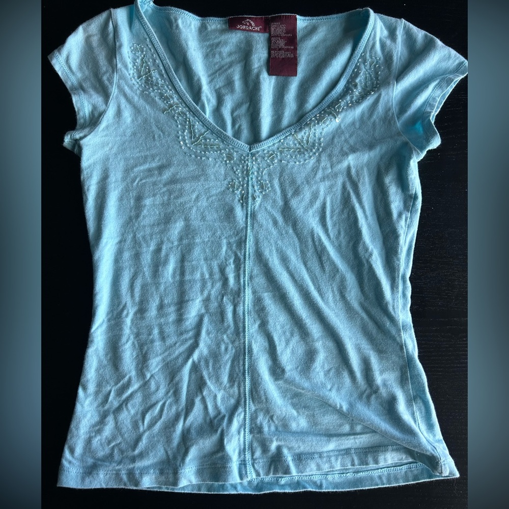Y2K Baby Blue Jordache Baby Tee